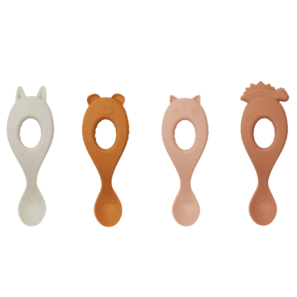 Liewood Liva Silicone Spoon - Babylepel Set - 4-Pack - Rose mix