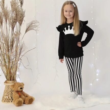 Stiliaus detale Kindersweater  Kroon zwart/ wit