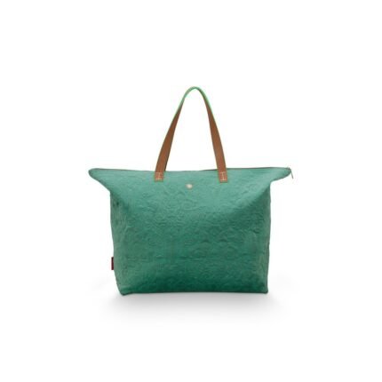 Pip Studio Tote Bag Velvet Quiltey Days Groen 66x20x44cm