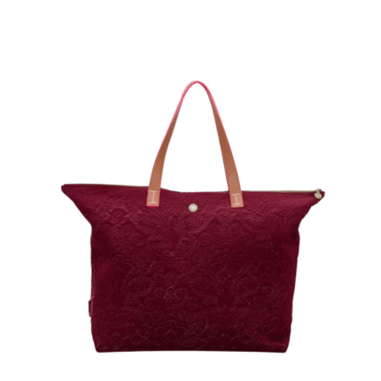 Pip Studio Tote Bag Velvet Quiltey Days - Shopper - Rood - 66x20x44cm