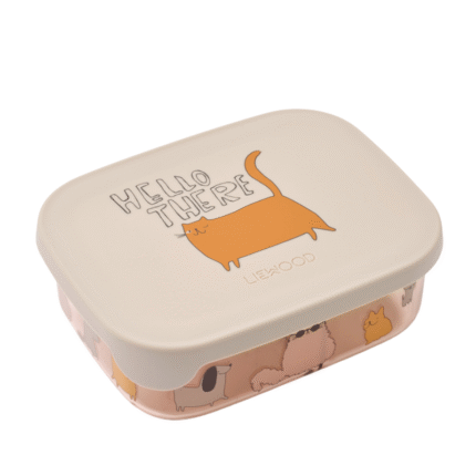 Liewood – Arthur Tritan  Snack box – Kinderlunchtrommel – Cats and Dogs / Sandy – 900 ml