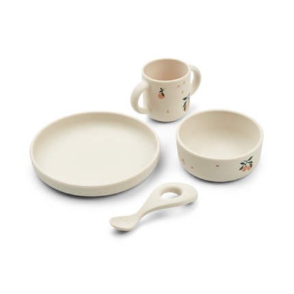 Liewood Vivi Silicone Tableware Set Peach / Sea shell mix