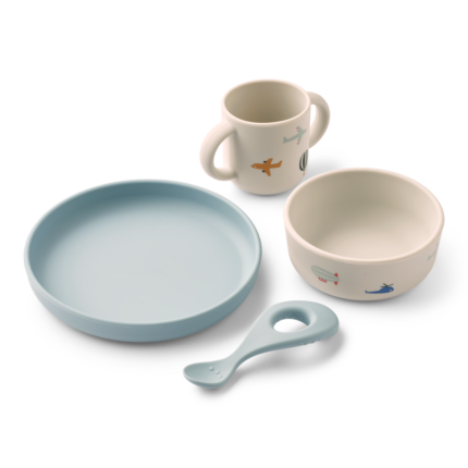 Liewood Vivi Silicone Tableware Set Aviator / Ecru