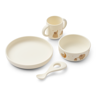 Liewood Vivi Silicone Tableware Set Elephant / Creme de la creme