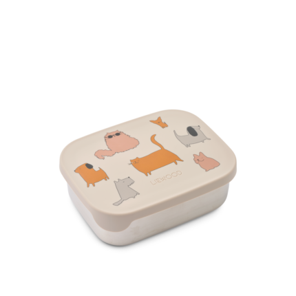 Liewood – Arthur Printed Lunchbox – Kinderlunchtrommel – Cats and Dogs / Sandy – 900 ml
