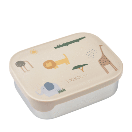 Liewood – Arthur Printed Lunchbox – Kinderlunchtrommel – Safari / Sandy Mix – 900 ml