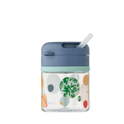 Liewood – Pavia Tritan Straw Cup – Kinderdrinkbeker – Universe / Classic Navy – 280 ml