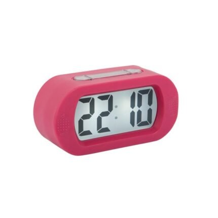 Karlsson Digitale Gummy Alarm Clock – Rubberized Wekker - Helderroze - 14x5x7cm