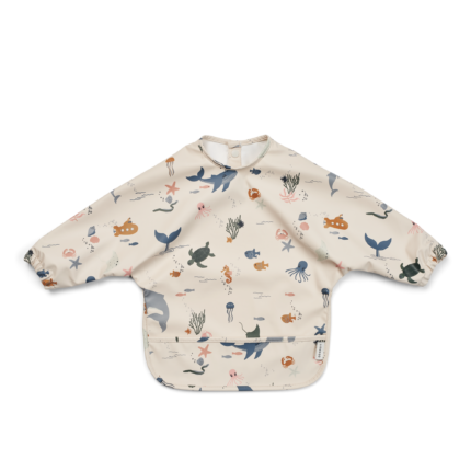 Liewood Merle Cape Bib - Slab met Mouwen - Sea Creature/Sandy