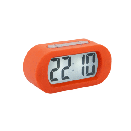 Karlsson Digitale Gummy Alarm Clock – Rubberized Wekker - Oranje - 14x7x5 cm