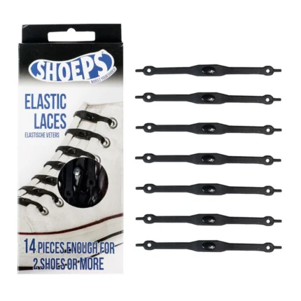 SHOEPS – Elastische veters – 14 stuks – zwart