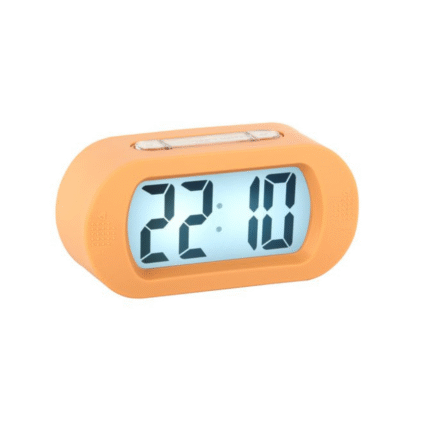 Karlsson Digitale Gummy Alarm Clock – Rubberized Wekker - Oranje - 14x5x7cm