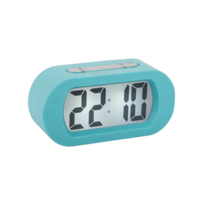 Karlsson Digitale Gummy Alarm Clock - Rubberized Wekker - Turquoise - 14x5x7cm