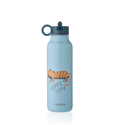 Liewood – Falk Water Bottle – Kinderdrinkfles – Tiger / Beach Blue – 500 ml