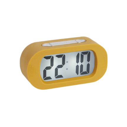Karlsson Digitale Gummy Alarm Clock - Rubberized Wekker - Okergeel - 14x7x5cm
