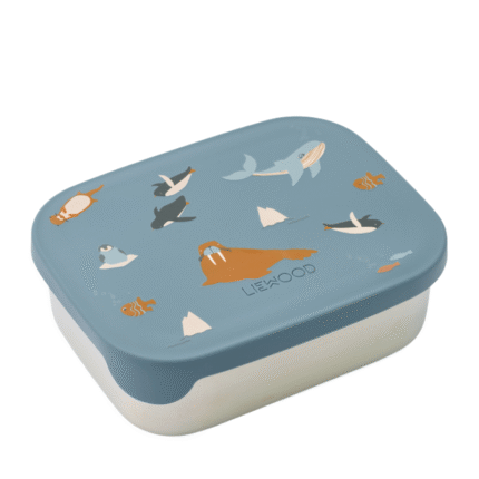 Liewood – Arthur Printed Lunchbox – Kinderlunchtrommel – Arctic Sea / Ocean View – 900 ml