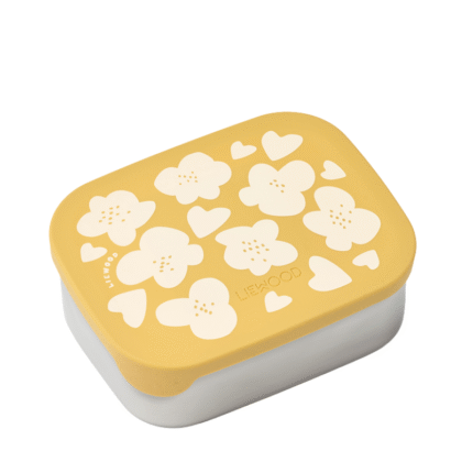 Liewood – Arthur Printed Lunchbox - Kinderlunchtrommel - Flower / Lemon Yellow – 900 ml