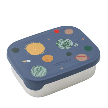 Liewood – Arthur Printed Lunchbox – Kinderlunchtrommel – Universe / Classic Navy – 900 ml