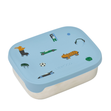 Liewood – Arthur Printed Lunchbox – Kinderlunchtrommel – Fun / Beach Blue – 900 ml