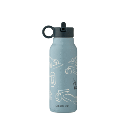 Liewood Falk Water Bottle - Kinderdrinkfles - Race cars / Beach blue - 350ml
